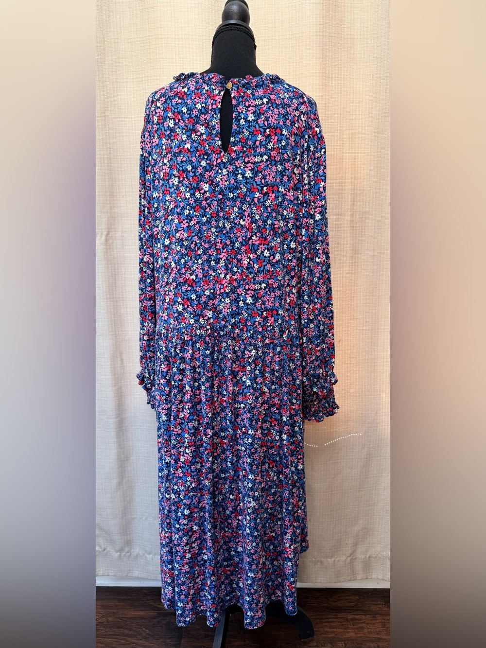 Draper James 3X Ditsy Floral Tiered Midi Dress Smocked Ruffle - Picture 5 of 14